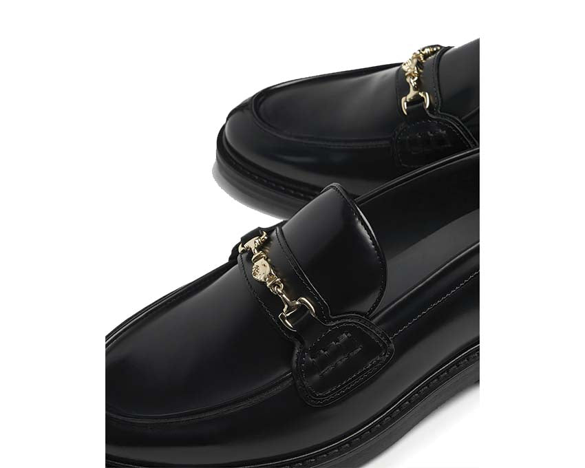 Filling Pieces Loafer Polido All Black side view — glossy polished leather