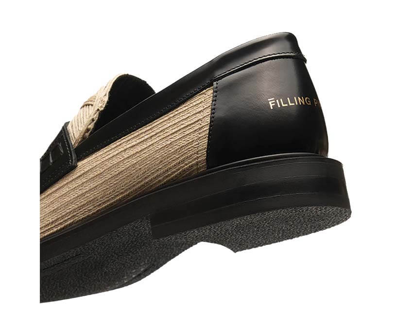 Filling Pieces Loafer Solid Raffia Natural Seitenansicht — geflochtenes Raffia