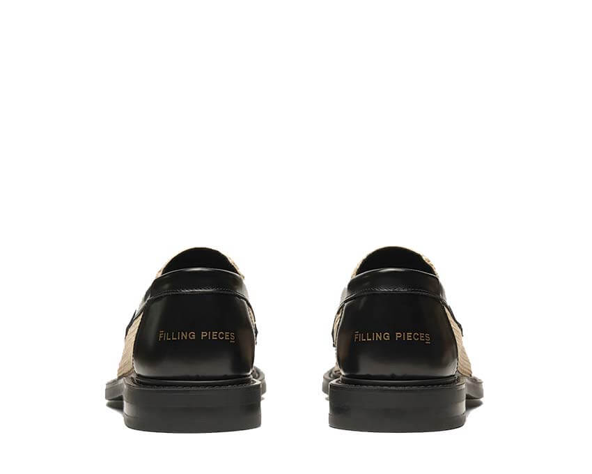 Filling Pieces Loafer Solid Raffia Natural detalle — textura rafia natural