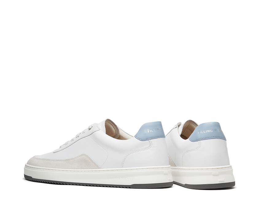 Filling Pieces Mondo Squash White Light Blue détail — finitions cuir premium