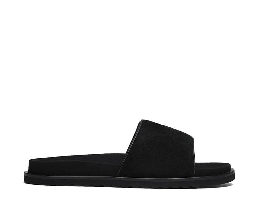 Filling Pieces Pool Slide Knot Black — men's slide leather knot luxury