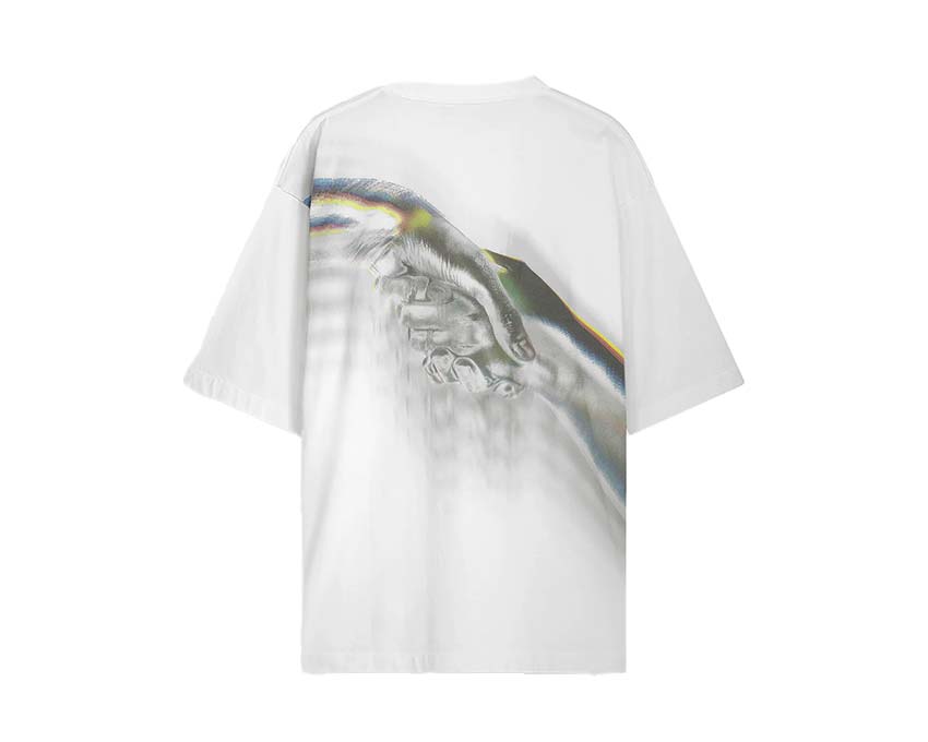 Filling Pieces T-shirt Boxy Handshake Rhythm Blanc dos — dos t-shirt blanc ample