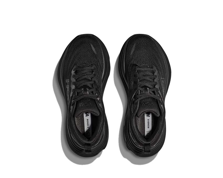 HOKA Bondi 8 Black détail — tige mesh légère