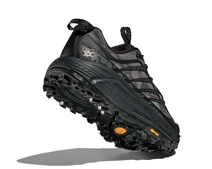 HOKA Mafate Three2 Black Carbon vue latérale — technologie Meta-Rocker