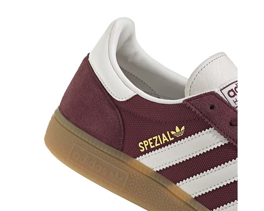 Adidas Handball Spezial Shadow Red vue latérale — profil bas et bande Cloud White