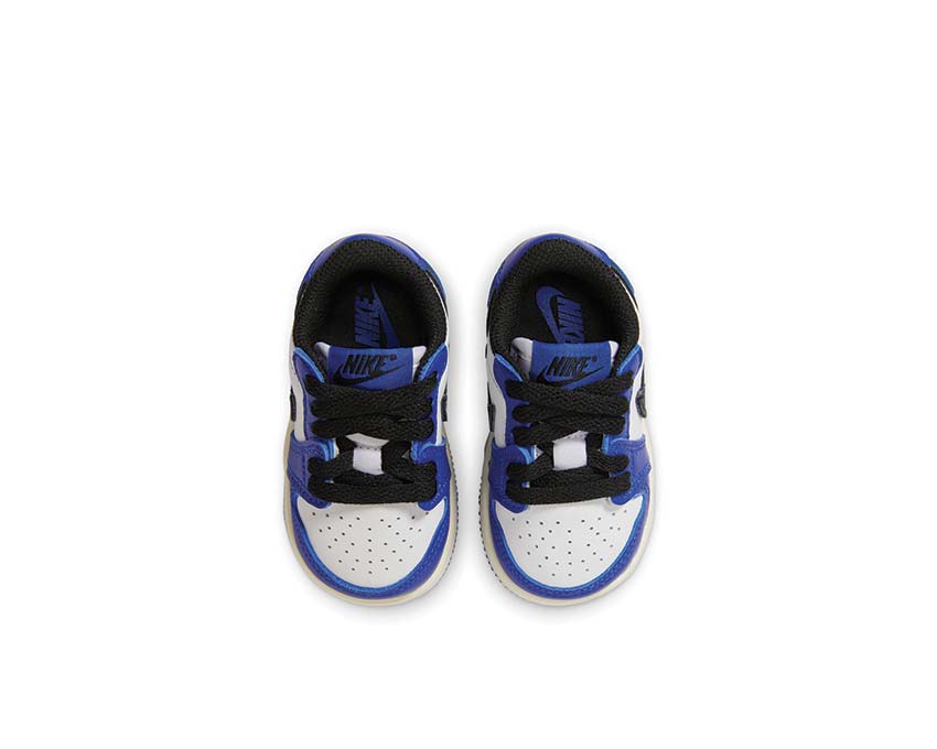 Jordan 1 Retro Low OG White Game Royal détail — tige cuir vintage enfant