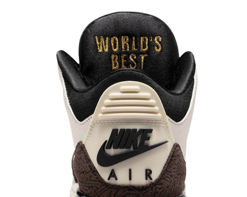 Air Jordan 3 Retro GS World's Best Dad détail — mesh et elephant print GS blanc