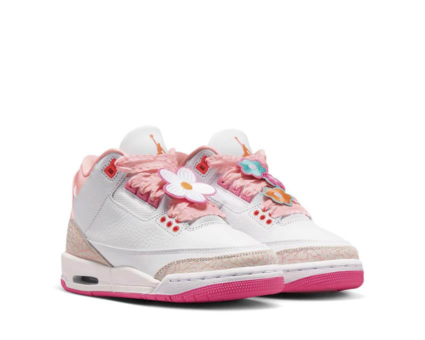 Air Jordan 3 Retro GS Pearl Pink rose — détail semelle Air visible Jordan 3 GS
