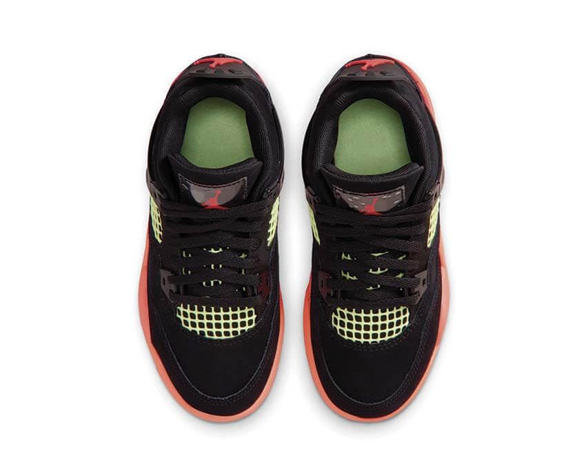 Jordan 4 Retro PS Infrared 23 Bright Mango — preschool Jordan 4 black orange
