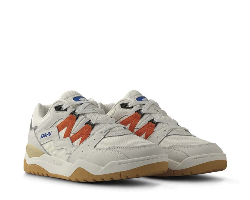 Karhu Fusion XT Blanc De Blanc Nasturtium Seitenansicht — atmungsaktives Mesh