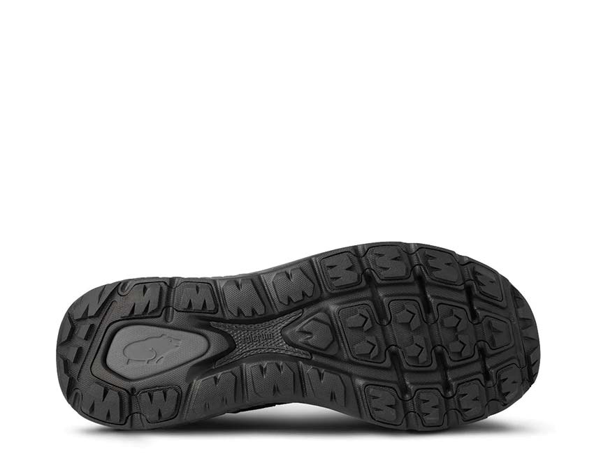 Karhu Ikoni Trail Black/Black détail — tige mesh noire renforcée