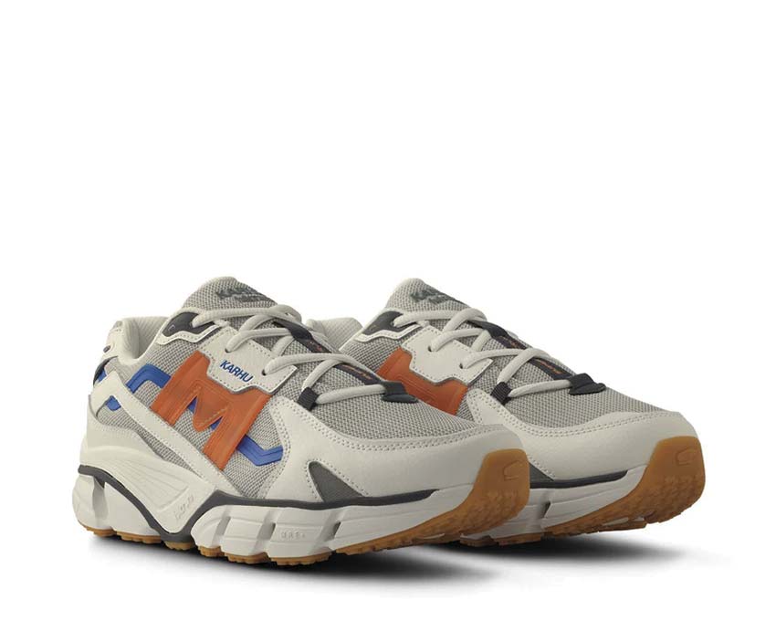 Karhu Super Fulcrum Pearl Blue Nasturtium vista lateral — ante azul perlado