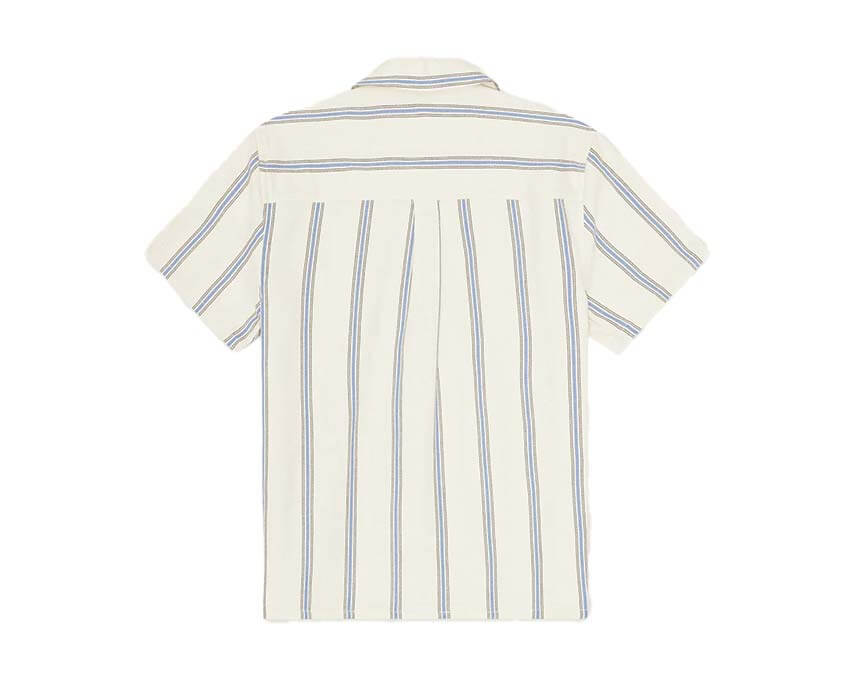 Les Deux Lawson Stripe Shirt Eggnog White vue latérale — coupe légère et rayures