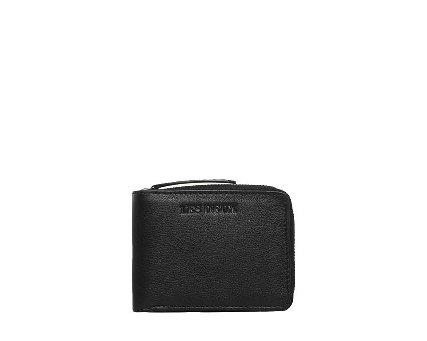 Les Deux Leather Zip Wallet Black — cartera unisex cuero con cremallera