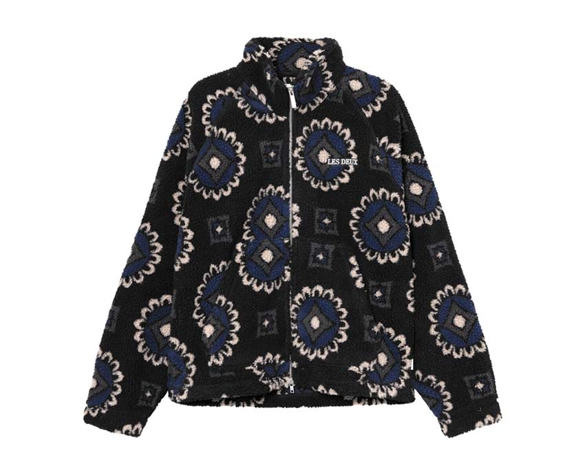 Les Deux Red Zipper Jacket Black Blueprint — chaqueta unisex con cremallera técnica