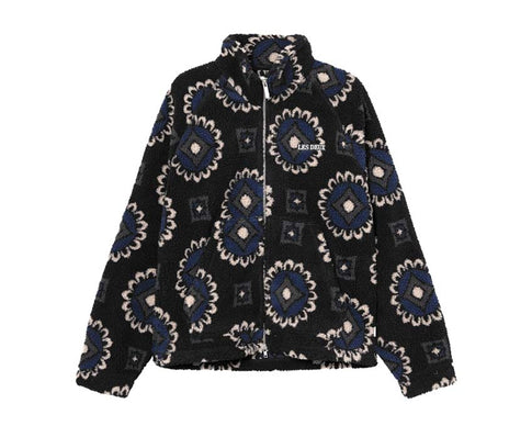 Les Deux Red Zipper Jacket Black Blueprint — chaqueta unisex con cremallera técnica