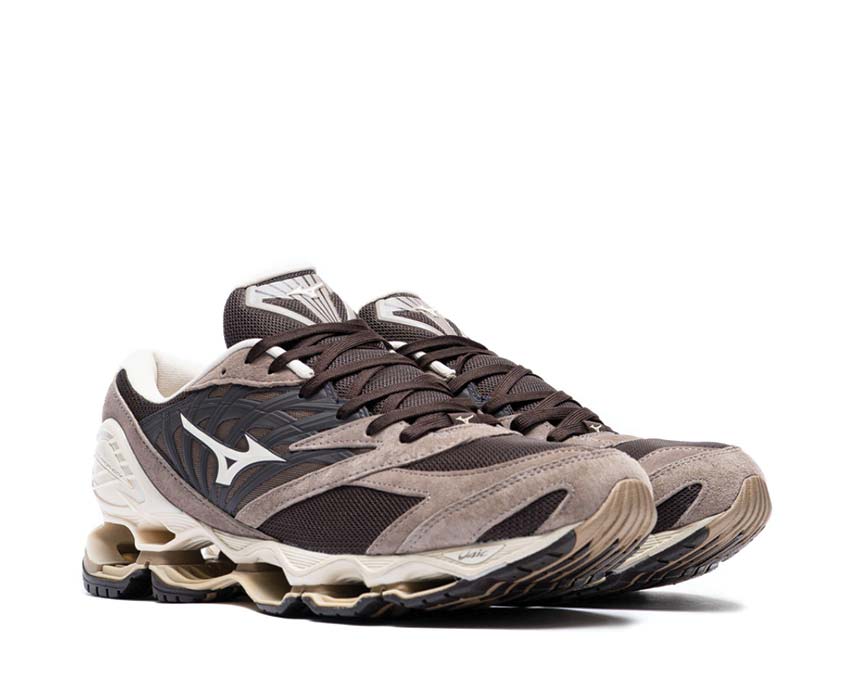 Mizuno Wave Prophecy LS Mole/Pristine vue latérale — mesh respirant running lifestyle