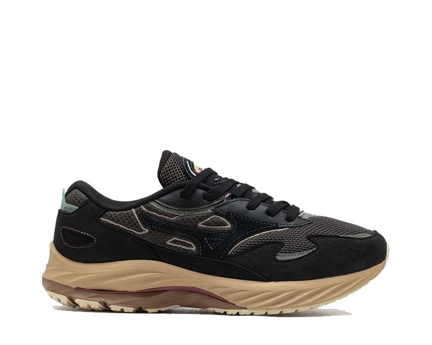 Mizuno Wave Rider β Premium Black Sand — zapatilla hombre running premium negro