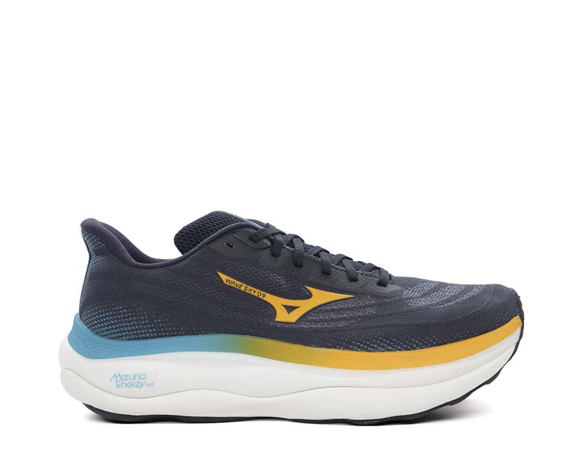 Mizuno Wave Sky 9 Baritone Blue Citrus Capri — sneaker unisexe running bleu