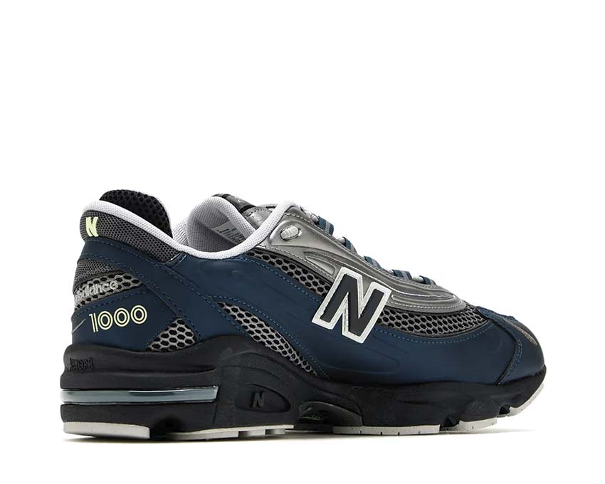 New Balance 1000 Deep Ocean Seitenansicht — Leder und Mesh tiefes Ozeanblau
