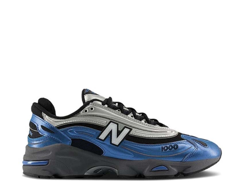 New Balance 1000 Metallic Blue — men's sneaker shiny metallic blue colourway