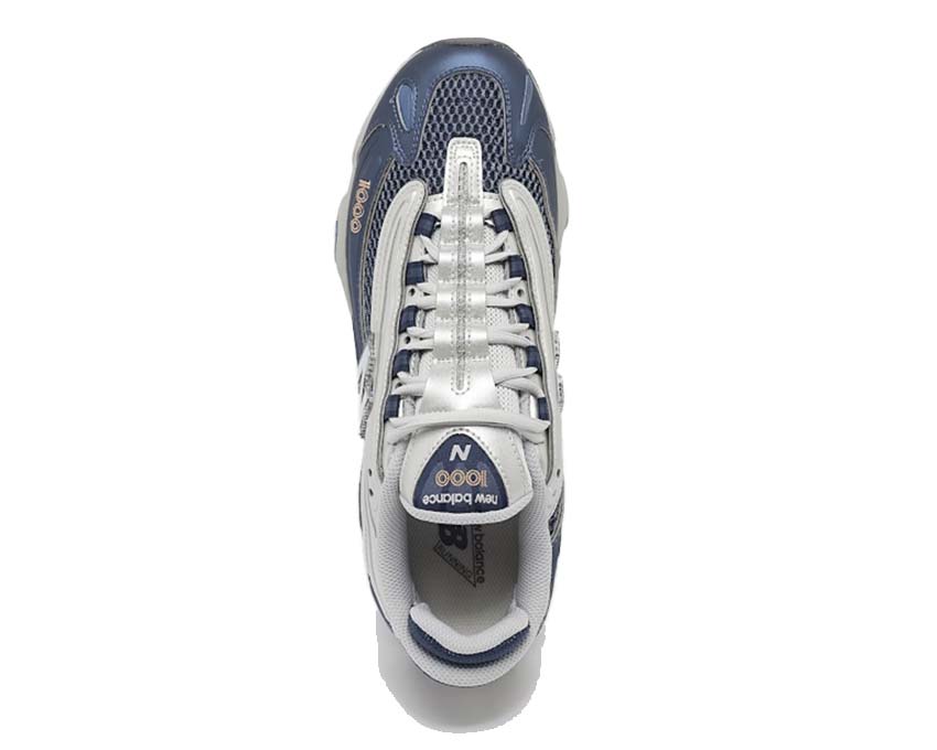 New Balance 1000 Vintage Indigo — vista 3/4 posteriore tallone rinforzato