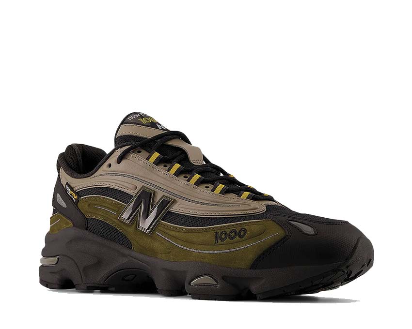 New Balance 1000 Woodland vue latérale — tige multimatière tons woodland