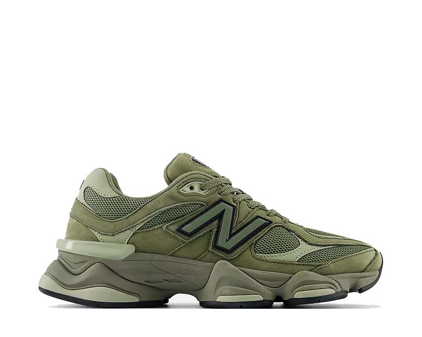 New Balance 9060 Dark Olivine — sneaker unisexe teinte kaki profonde