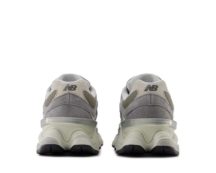 New Balance 9060 Slate Grey/Arid Stone/Timberwolf suola — ammortizzazione SBS con pod in gomma