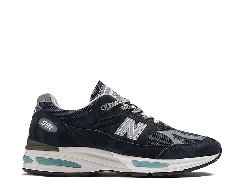 New Balance 991v2 Made in UK Dark Navy — men's sneaker premium leather suede