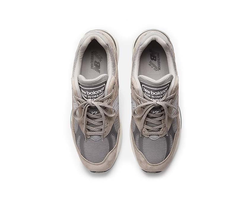 New Balance 991v2 Made in UK Silver détail — finitions premium made in UK