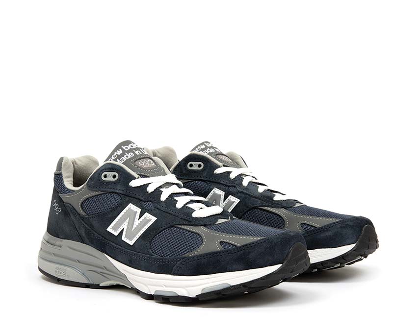 New Balance 993 Made in USA Navy side view — rugged American profile