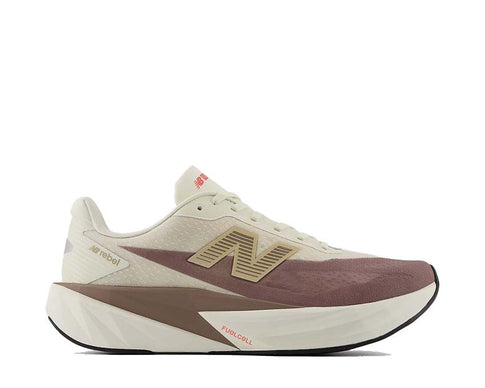 New Balance FuelCell Rebel v5 Angora/Earth Shadow — leichter reaktiver Laufschuh
