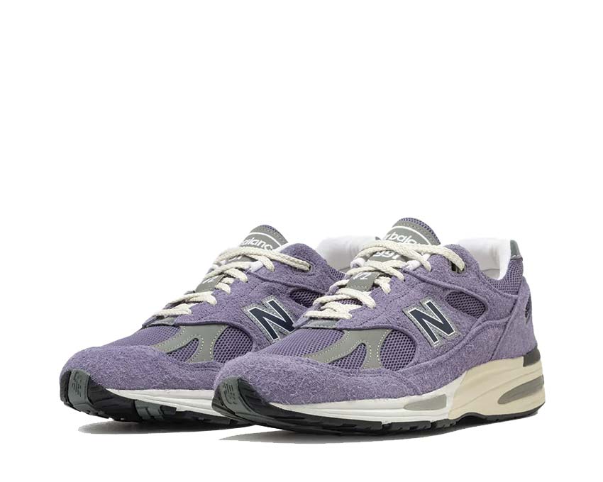 New Balance 991v2 Made in UK Dusk Seitenansicht — dezente Malve und Grautöne