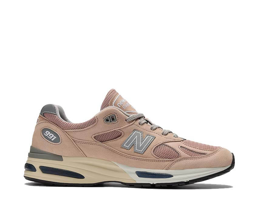 New Balance 991v2 Made in UK Mahogany Rose — sneaker unisexe coloris rose acajou