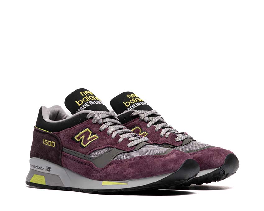 New Balance 1500 Made in UK Plum Wine vue latérale — tige daim premium UK