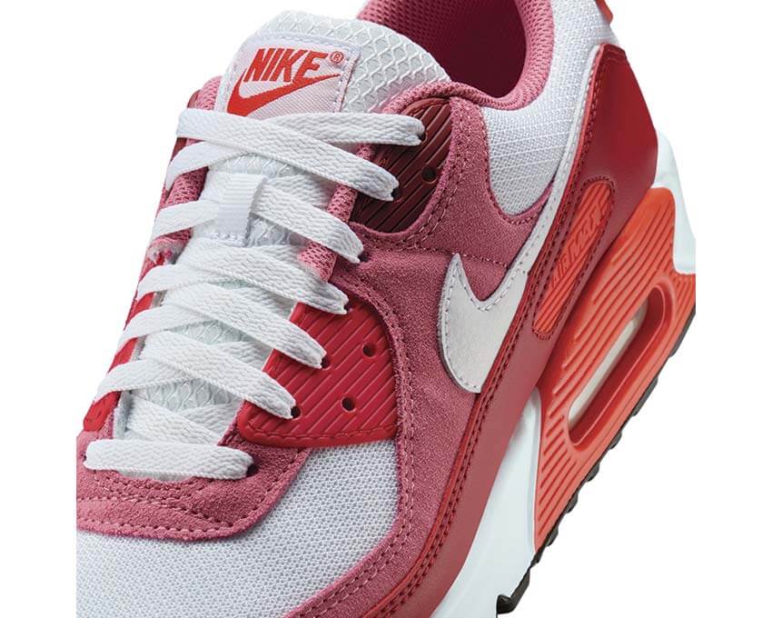 Nike Air Max 90 Peony vue latérale — tige mesh et suède rose peony