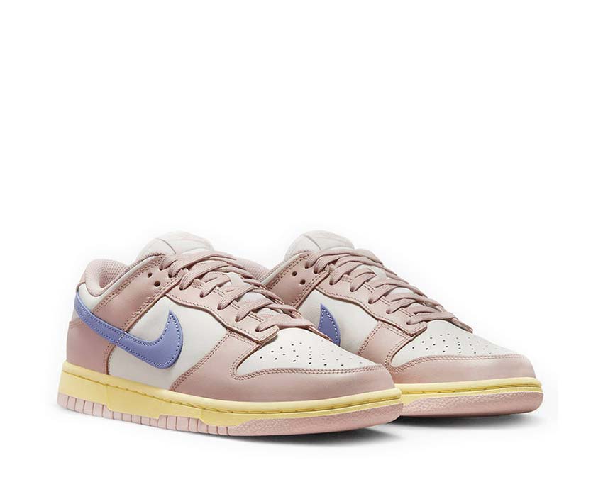 Nike Dunk Low Pink Oxford Light Thistle vista lateral — cuero suave