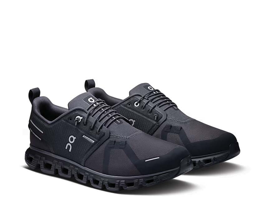 On Cloud 6 Waterproof Black side view — waterproof upper men's running shoe