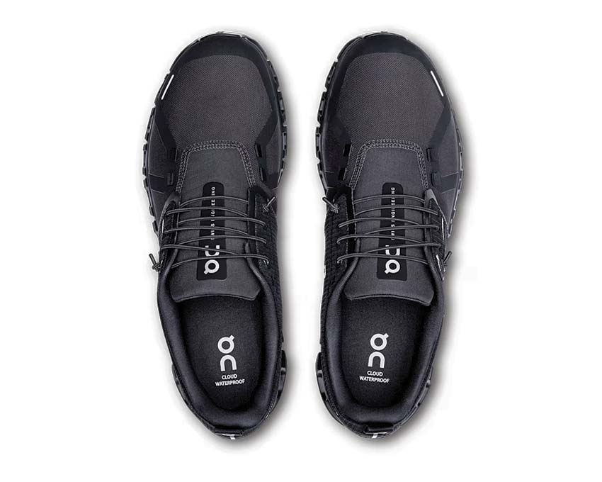 On Cloud 6 Waterproof Black detail — waterproof protection men's running shoe