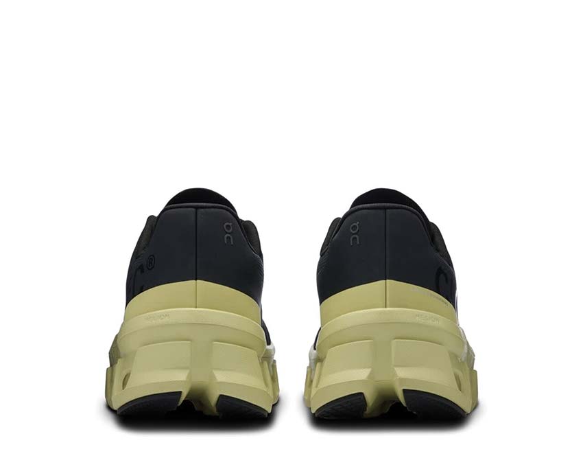 On Cloudmonster Black/Acacia suola — CloudTec scarpa running uomo