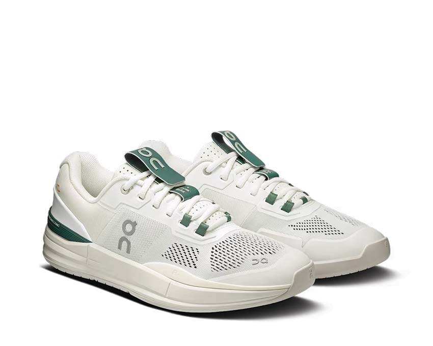 On The Roger Pro White/Evergreen Seitenansicht — Tennis-Sneaker Federer Profil