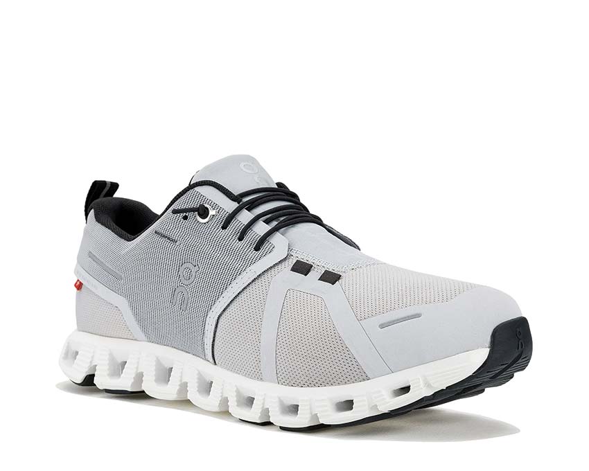 On Cloud 5 W Glacier/White vista lateral — parte superior ligera zapatilla mujer