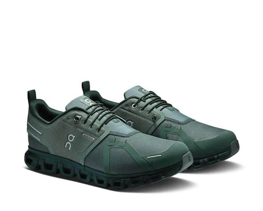 On Cloud 6 Waterproof Olive vista laterale — tomaia impermeabile scarpa running uomo