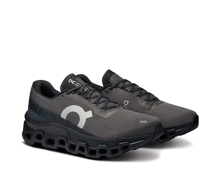On Cloudmonster 2 Asphalt/Iron side view — cushioning profile men's running shoe