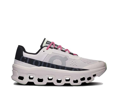 On Cloudmonster Frost/Black — zapatilla running hombre amortiguación CloudTec máxima