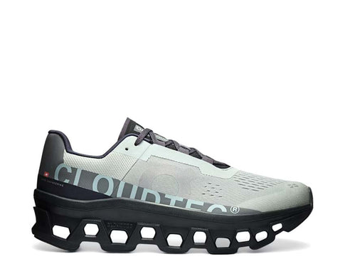 On Cloudmonster Glacier/Black — running homme amorti CloudTec longue distance