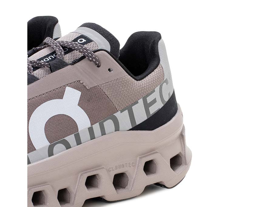 On Cloudmonster W Cinder/Fog detail — mesh upper women's running
