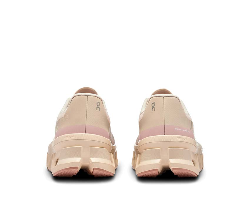 On Cloudmonster W White/Aurora suela — CloudTec larga distancia mujer