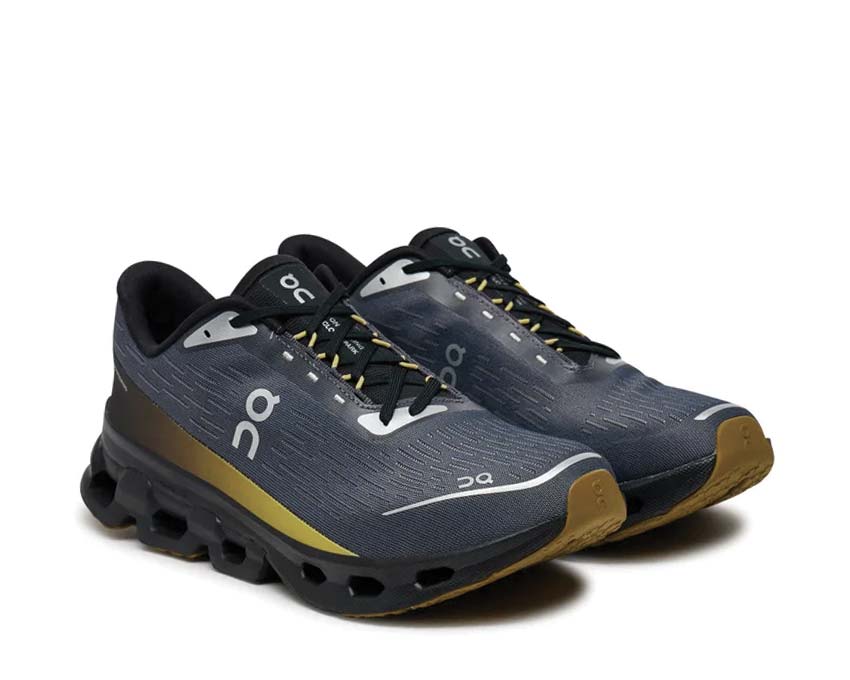 On Cloudspark Iron/Black side view — lightweight upper men's running shoe
